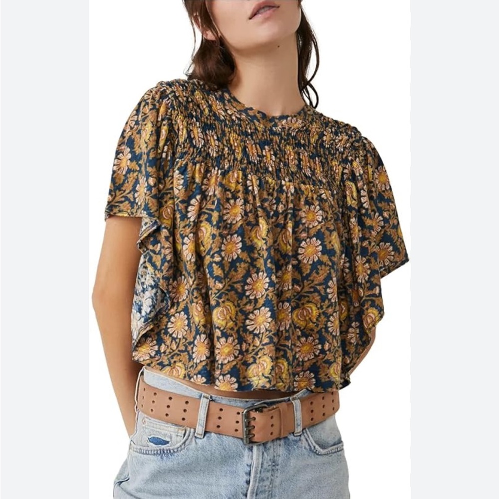 New Free People Cotton and Linen Blouse